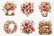 Whimsical Cottage Summer Floral, a Transportation Illustration by Watercolor design (Thumbnail 3 of 6)