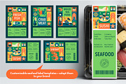 Mosaic Meat and Fish Designs, a Food Illustration by Lettering_Logo (Thumbnail 2 of 9)