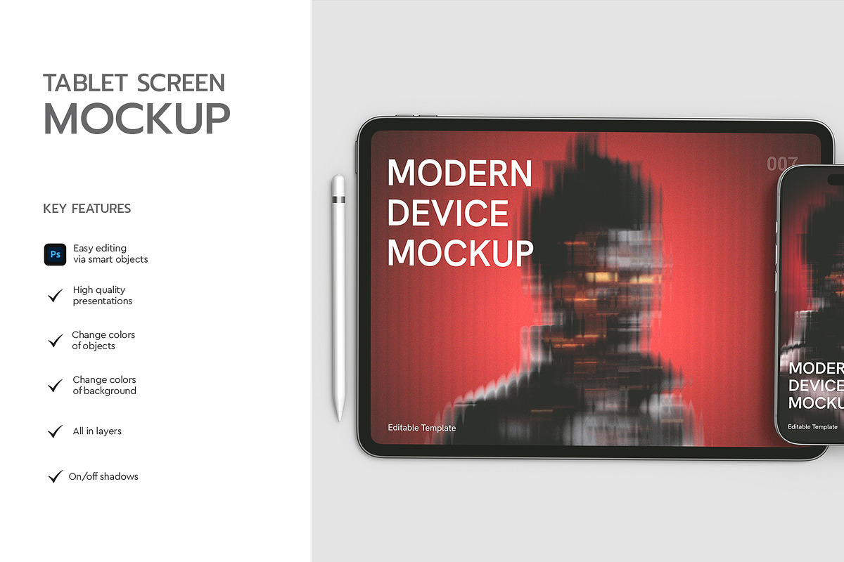Tablet and Phone Screen PSD Mockup, an iPad Mockup by graphypix (Photo 2 of 4)