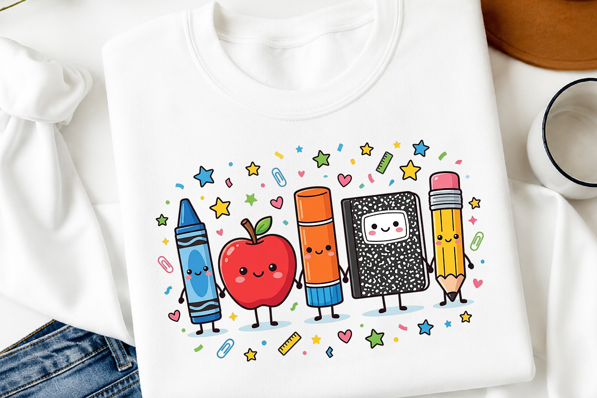 Back to School Cartoon Supplies PNG, a Transportation Illustration by Digital Artistic99 (Photo 5 of 8)