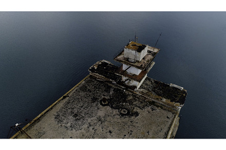 Aerial shot of an old rusty pier in, a Nature Photo by Media Whale Stock