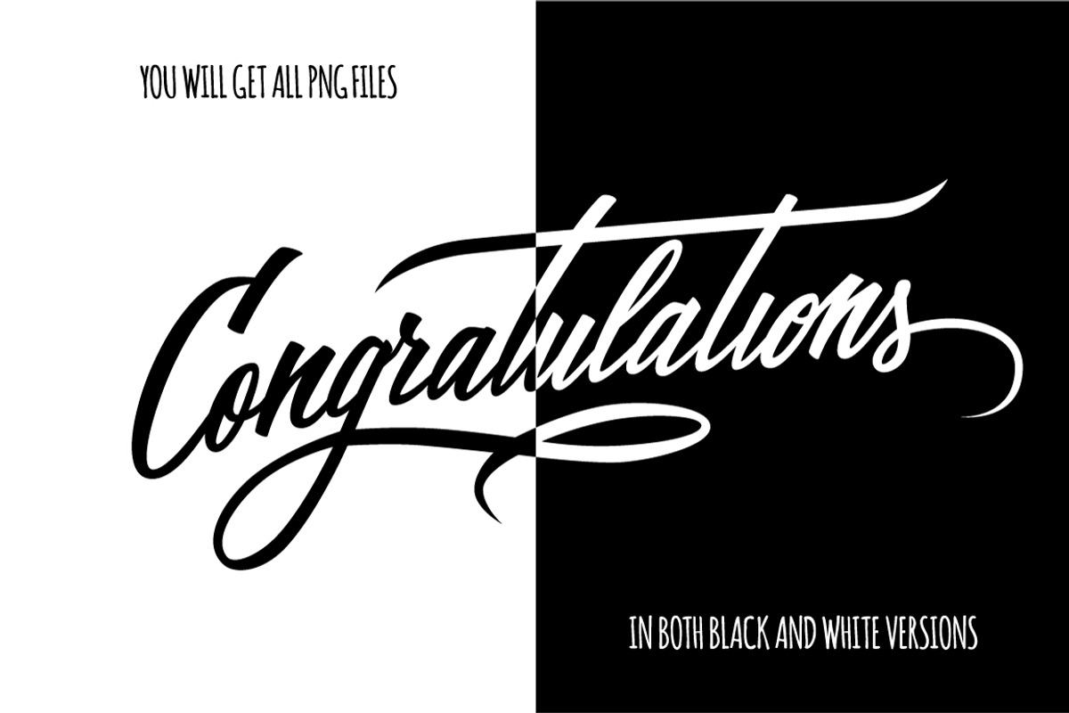 Congratulations. Hand lettering., a Graphic by Finevector