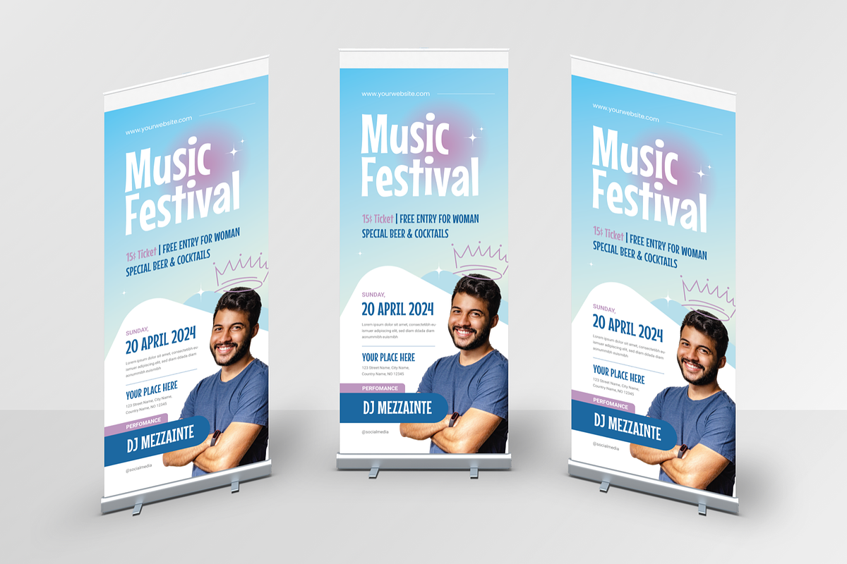 Music Festival Roll Up Banner, a Print Template by Annora Studio (Photo 5 of 5)