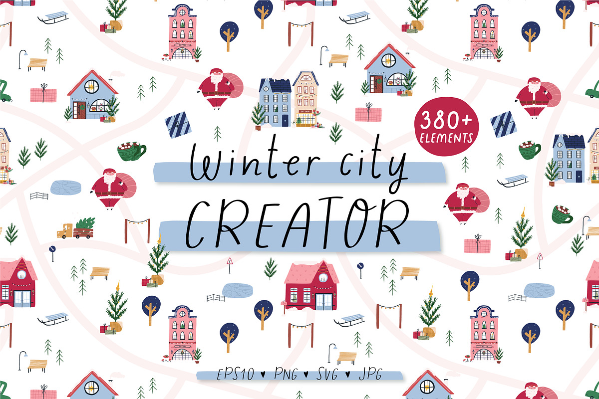 Winter city creator - vector + Canva, a Seasonal Illustration by Valerie (Photo 1 of 16)