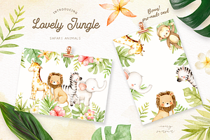 Lovely Jungle Safari Animals Clipart