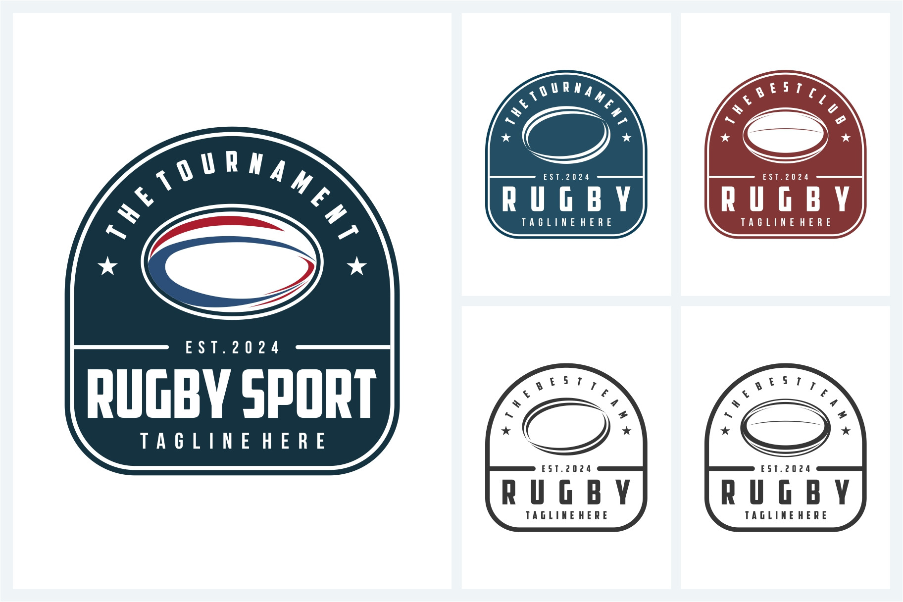 Rugby Logo sport Design Template, a Branding & Logo Template by jundio ...