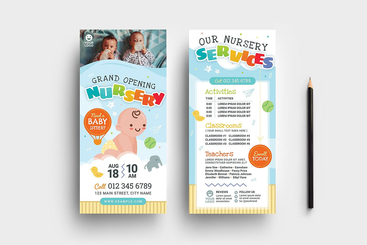 Children’s Nursery Flyer Templates, a Flyer Template by BrandPacks (Photo 5 of 8)