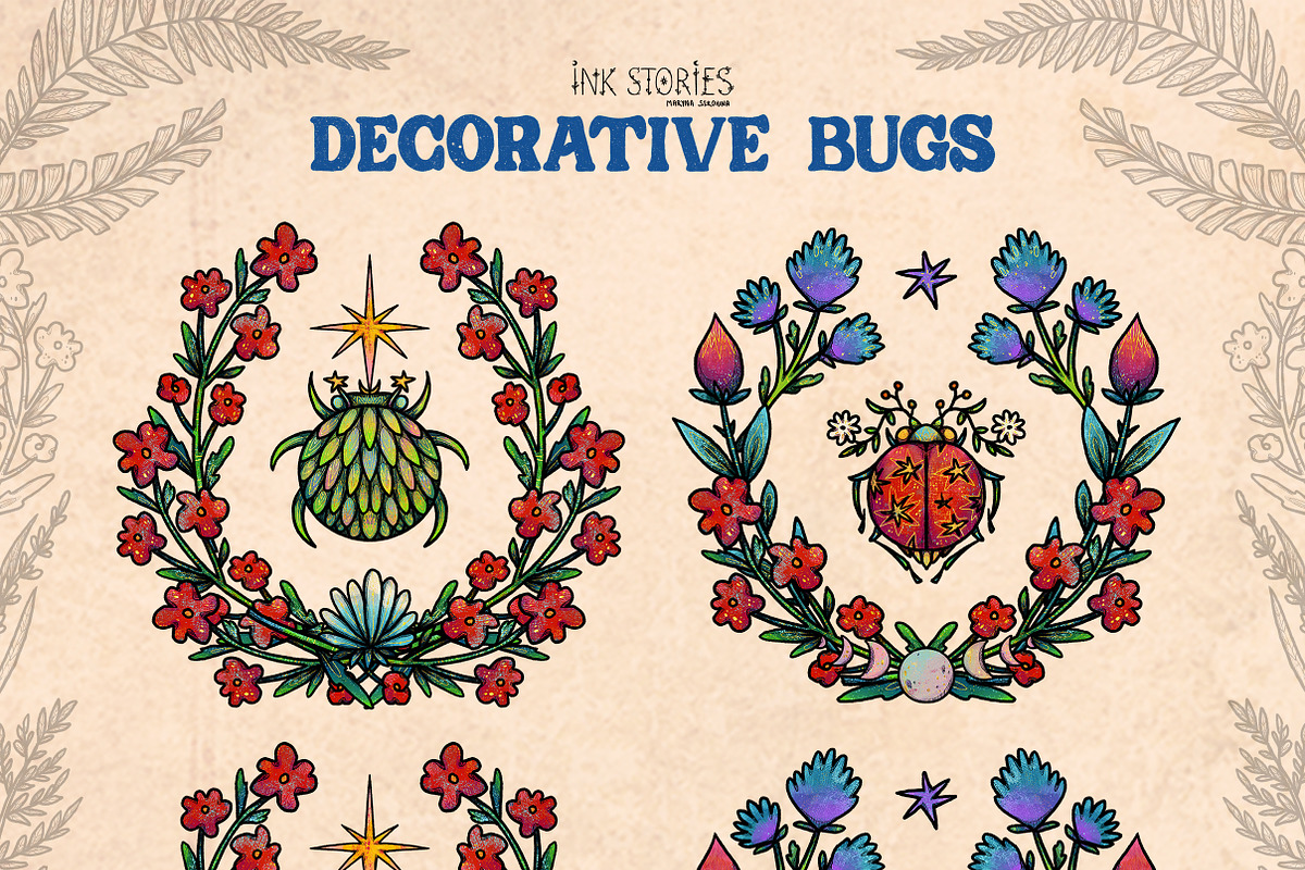 Decorative Bugs | Hand-drawn Bettles, an Animal Illustration by Ink Stories (Photo 9 of 28)
