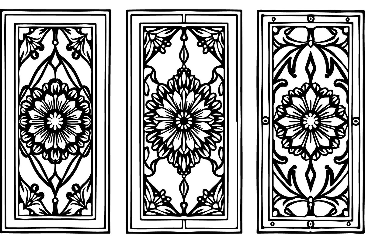Ornate Stair Riser Designs Pack, an Object Graphic by Designer_Momina (Photo 2 of 5)