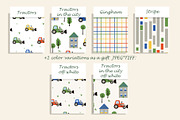 Kids Tractor Seamless Pattern Set, a Pattern Graphic by Oksana Dovhopol Art (Thumbnail 6 of 11)