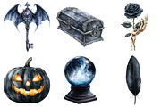 Midnight Black Halloween Clipart, an Illustration by Daily.Designs (Thumbnail 4 of 5)