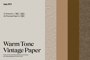 Warm Tone Paper Textures - 60 PNGs, a Texture Graphic by Lab.131