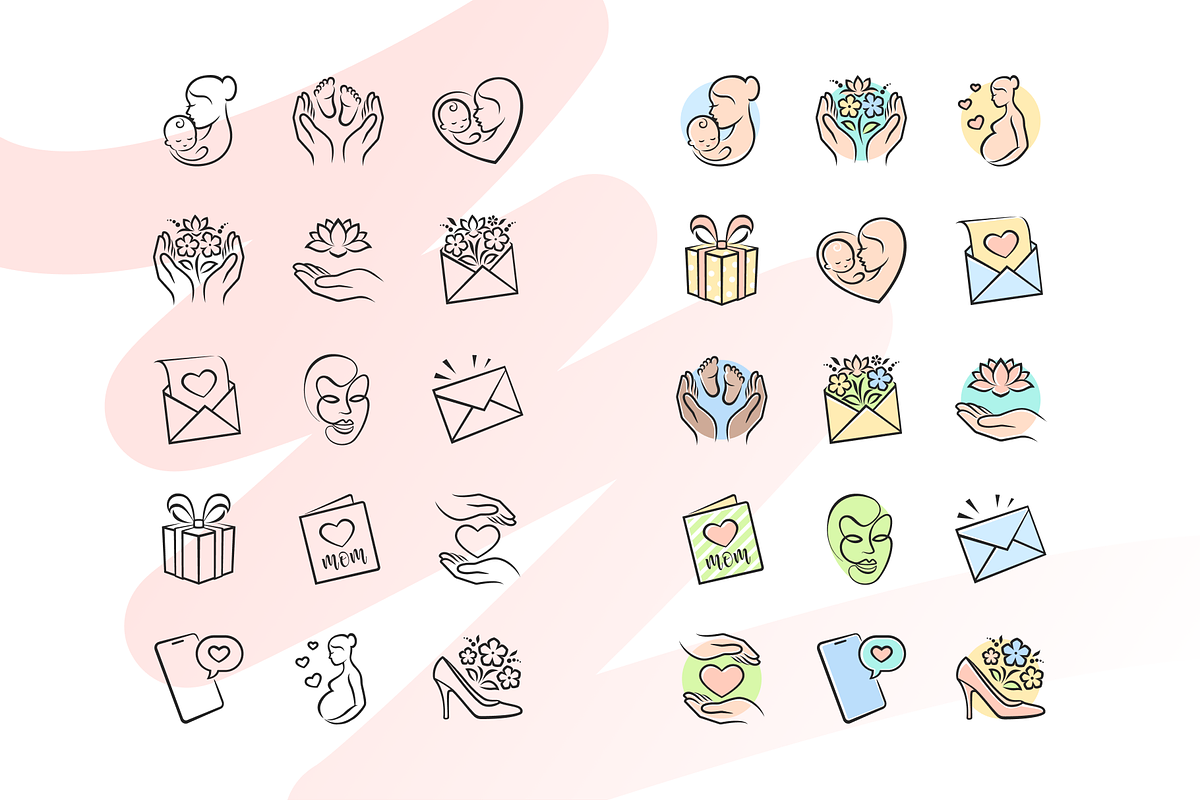 Mother's Day Icons, an Outline Icon by Kalash (Photo 2 of 7)