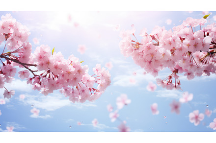 flowers cherry spring background ai, a Nature Photo by pikepicture