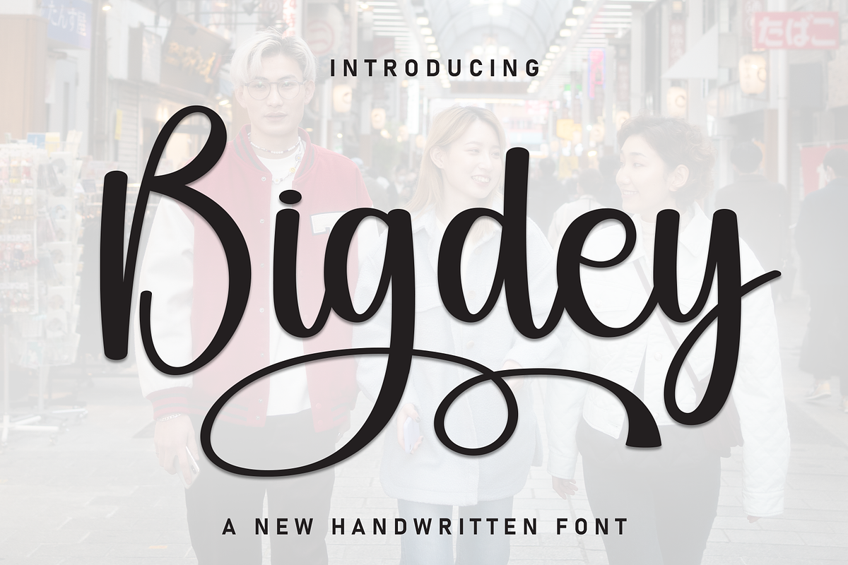Bigdey | Script Font, a Handwritten Font by Scratchones (Photo 1 of 9)