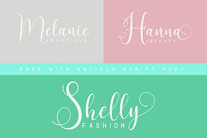 Asyiela Script Font Collection