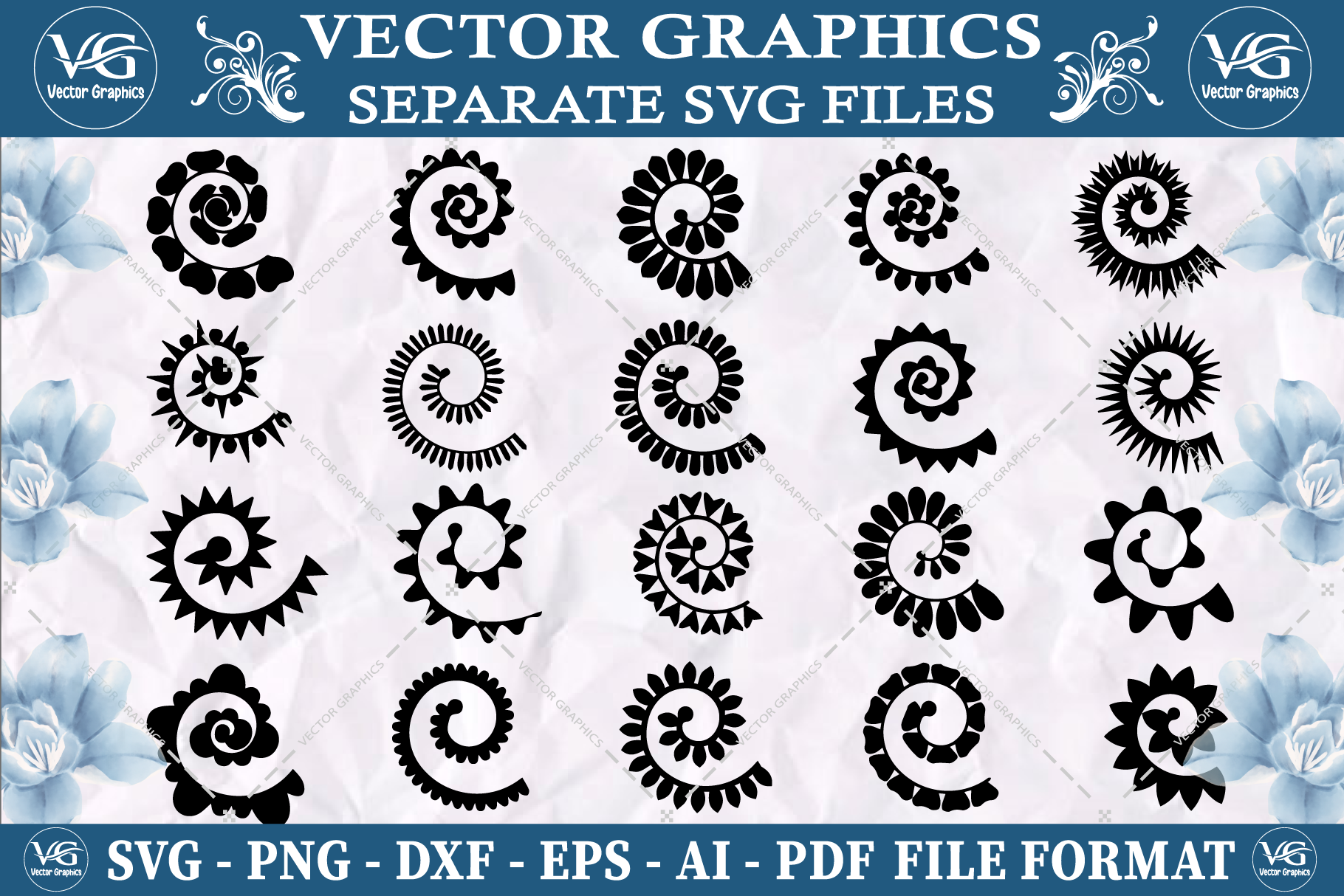 Rolled Flower SVG vector design file