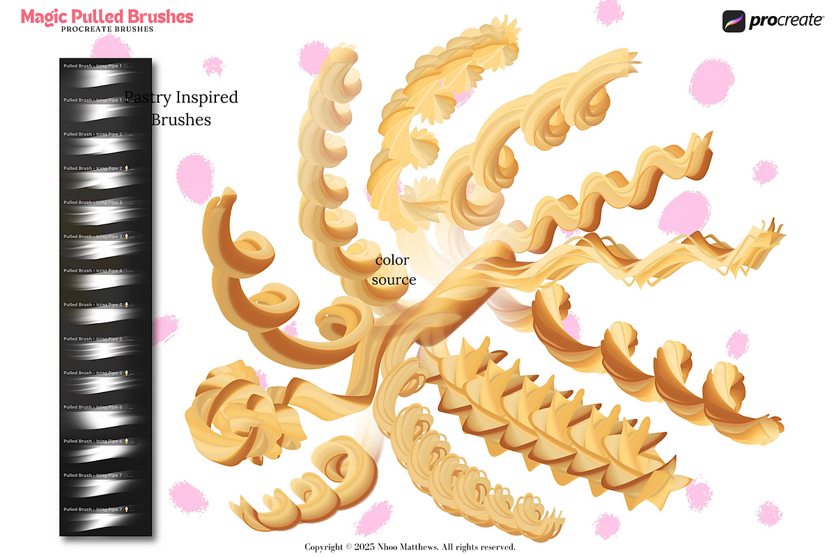 Procreate 3D Magic Pulled Brushes, a Brush Add-On by Fashion Workshop Bkk (Photo 9 of 15)