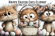 Whimsical Easter Cats Clipart, an Illustration by Dream Creation (Thumbnail 1 of 7)