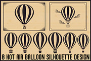 Hot Air Balloon Silhouette Set, an Illustration by BIPLOB EXPERT (Thumbnail 1 of 5)