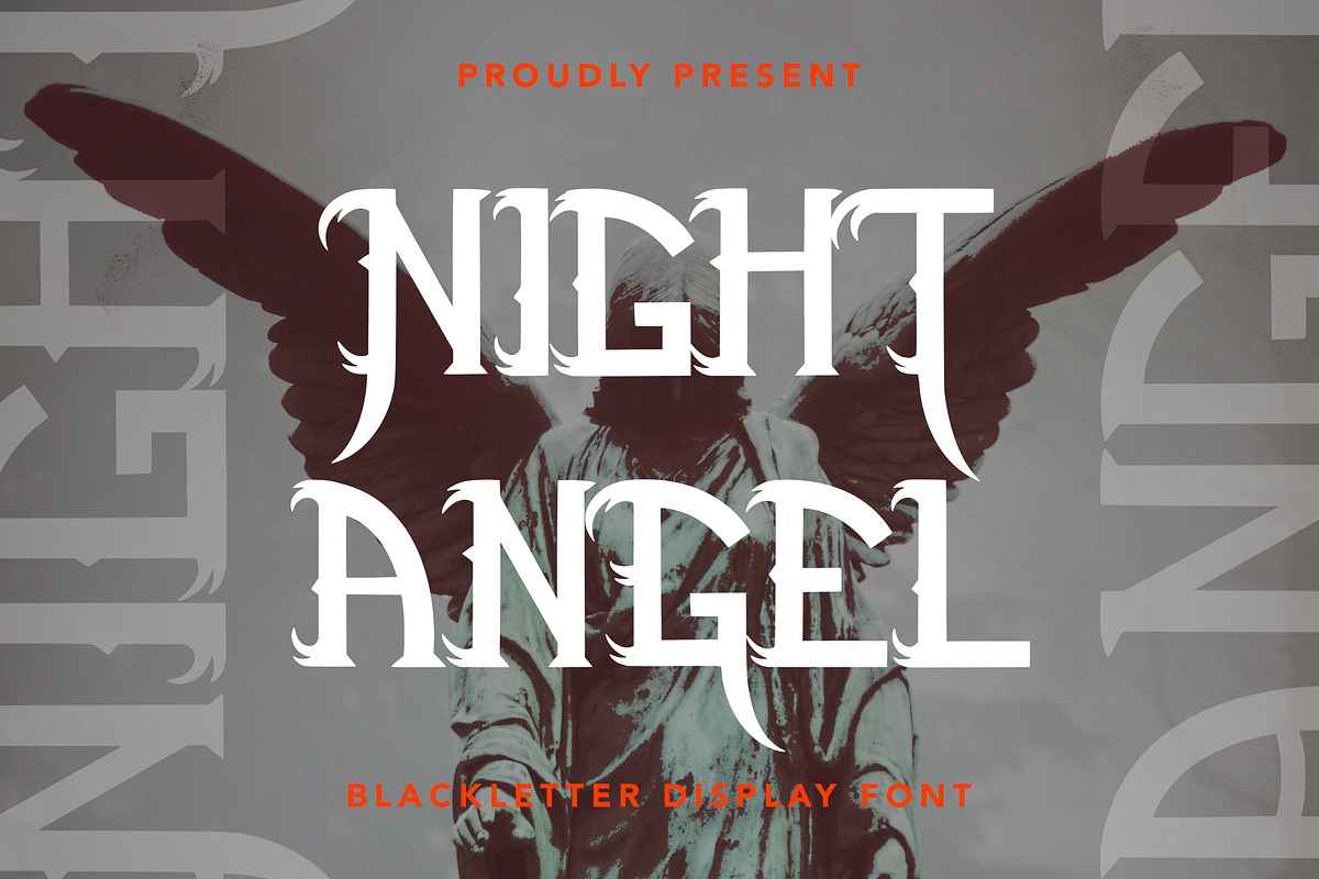 NightAngel -Blackletter Display Font, a Blackletter Font by AQR Studio (Photo 1 of 10)