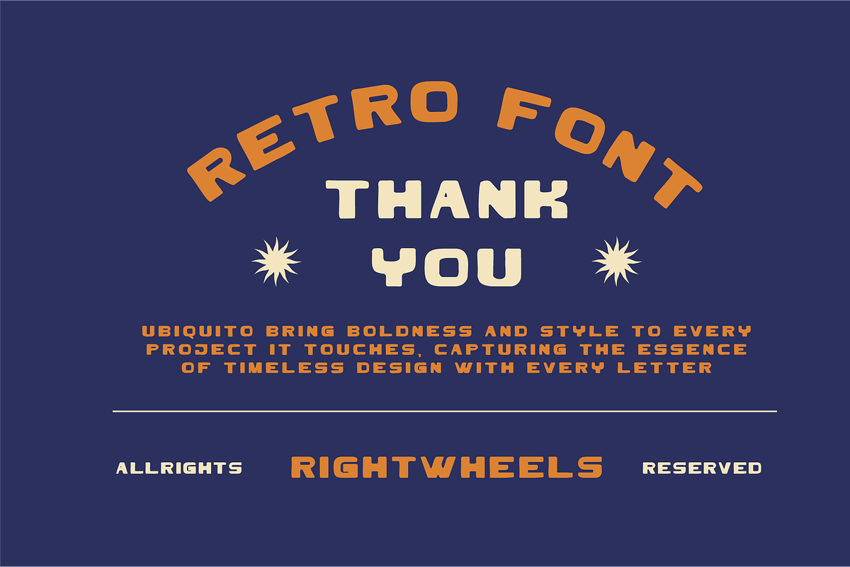 UBIQUITO - Retro Display Font, a Font by Rightwheels (Photo 10 of 10)