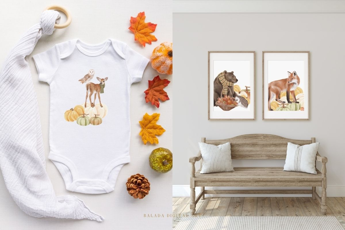 Autumn Animals & Pumpkin PNG, an Animal Illustration by Balada Digital Art (Photo 4 of 5)