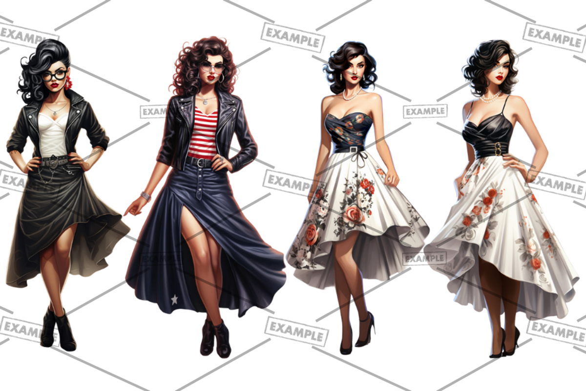 Rockabilly Women Bulk Bundle of 68, a Graphic by Jay Major Designs (Photo 5 of 20)