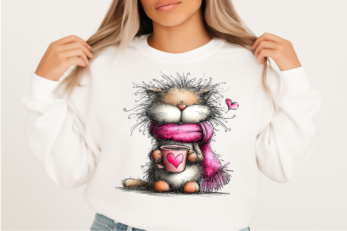 Whimsical Cats Valentine's Day PNG, an Illustration by Craft Nest (Photo 8 of 11)