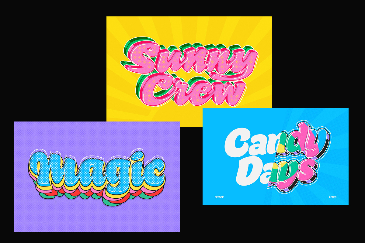 Candy Pop 3D Text Effects, a Brushes & More by Matsero (Photo 2 of 4)