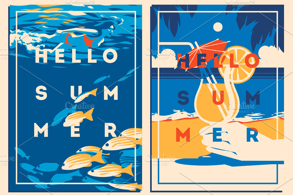 8 Summer Posters & Badges #2, a Decorative Illustration by Alexander Baidin (Photo 5 of 6)