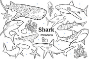 Shark Line Art PNG SVG, an Animal Illustration by ArtGiftsStudio (Thumbnail 1 of 5)