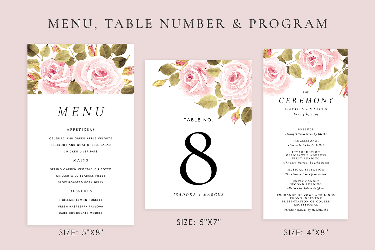 Roses – wedding set, an Invitation Template by Helen Halik art (Photo 6 of 10)