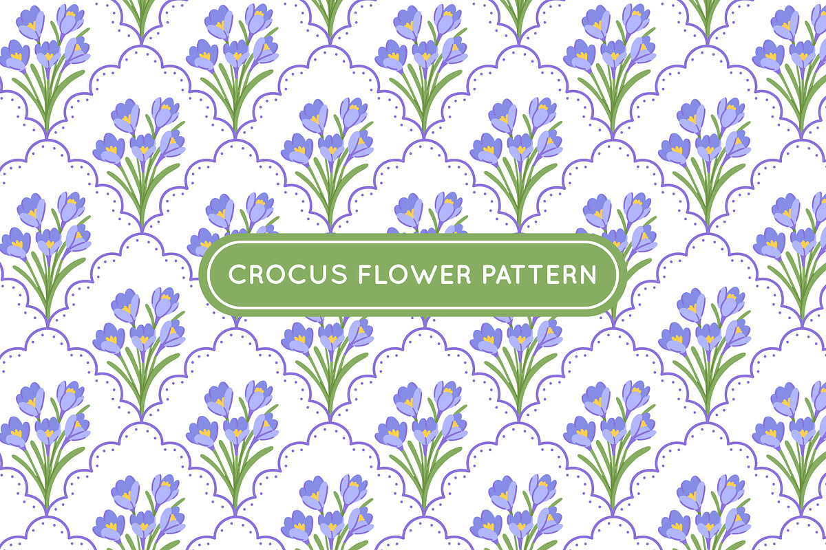Preppy Crocuses Flowers, a Pattern Graphic by Viaireshop (Photo 1 of 8)