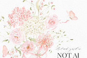 Blush Pink Watercolor Floral Bows, a Decorative Illustration by Veris Studio (Thumbnail 13 of 15)