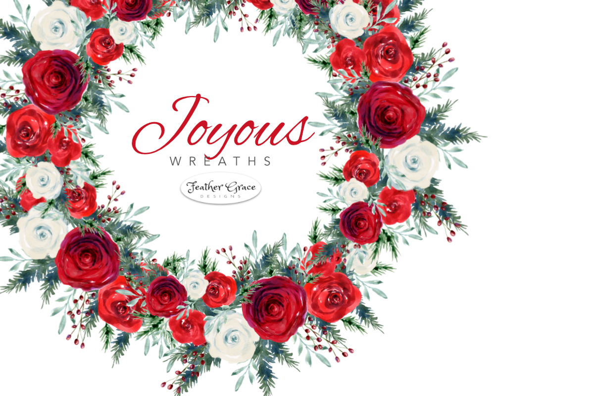 Red Watercolor Flowers & Wreaths, an Illustration by Feather Grace Designs (Photo 6 of 15)