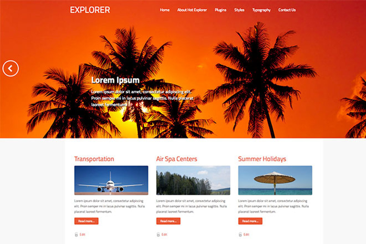 Hot Explorer, a WordPress Template by hot-themes (Photo 1 of 5)