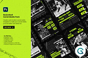 Basketball Social Media Pack, a Social Media Template by Geelator Studio (Thumbnail 1 of 5)