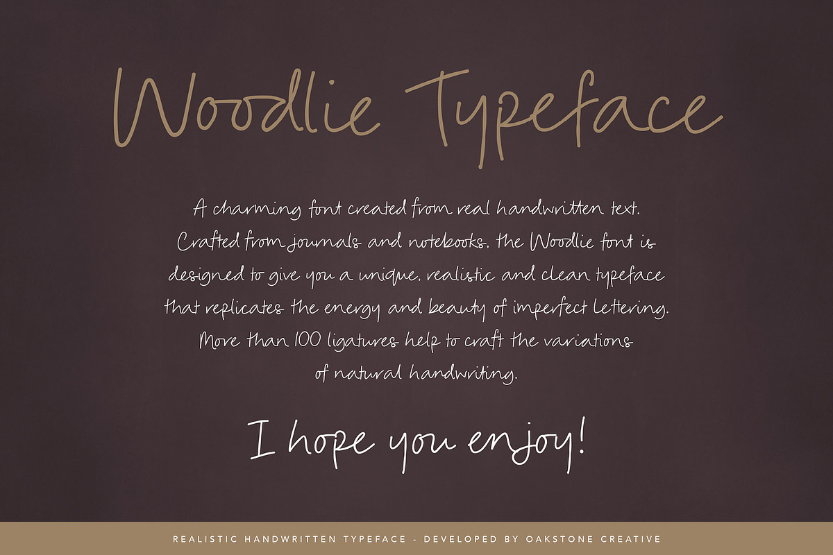 Woodlie - Handwritten Journal Font, a Handwritten Font by OakstoneCreative (Photo 8 of 9)