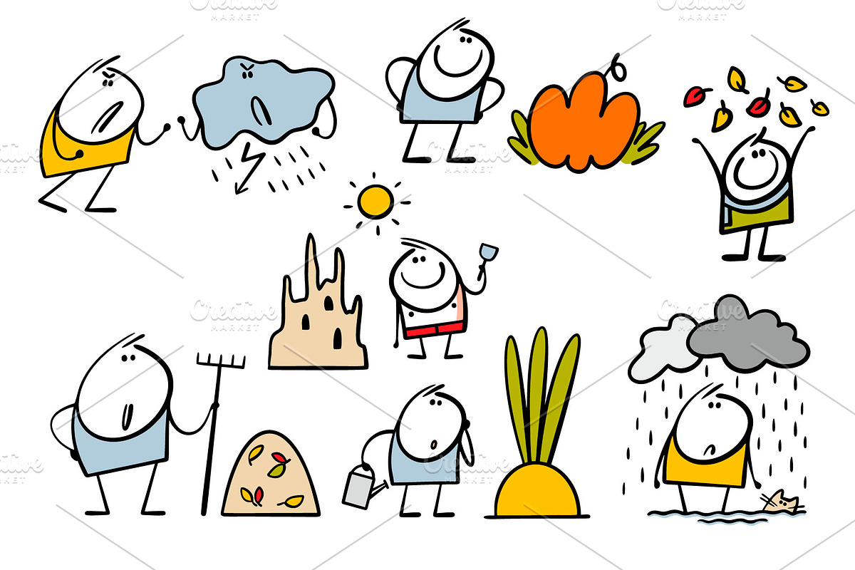 Cartoon seasons set 1., a Person Illustration by eka panova (Photo 5 of 5)