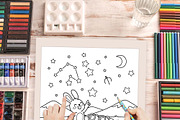 Cozy Friends New Year Coloring Book, an Illustration by one-touch (Thumbnail 6 of 9)