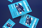 Blue White Graduation Invitation, a Flyer Template by graphicook (Thumbnail 2 of 3)