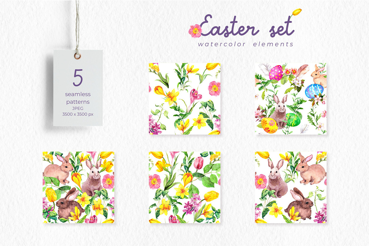 Easter watercolor set, a Seasonal Illustration by Where summer is (Photo 10 of 11)