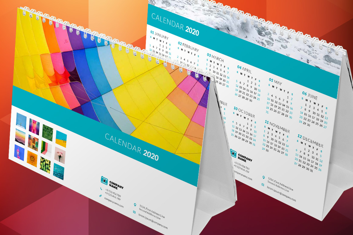 Desk Calendar 2020, a Stationery Template by AntartStock (Photo 5 of 5)