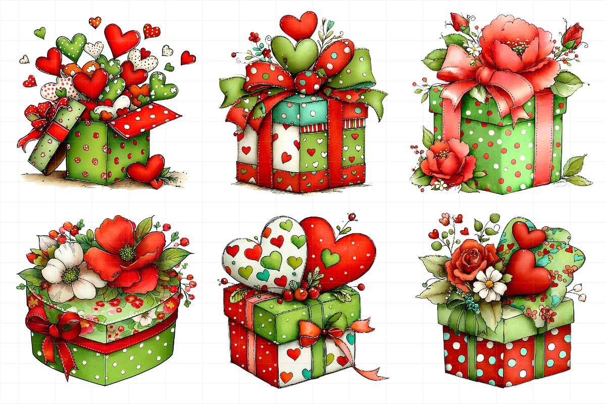 Valentine Gift Box Clipart, an Illustration by Daily.Designs (Photo 5 of 8)