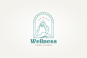 pilates yoga meditation icon logo, a Branding & Logo Template by Blazybone