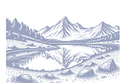 Stylish Mountain Landscape Art, a Finance Illustration by CarWrap design (Thumbnail 1 of 3)