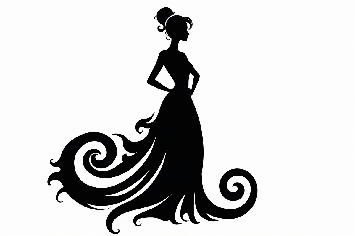 Stylish Gown Silhouette Set, an Illustration by yasushie (Photo 12 of 21)