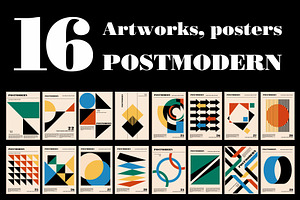 Artworks posters inspired postmodern