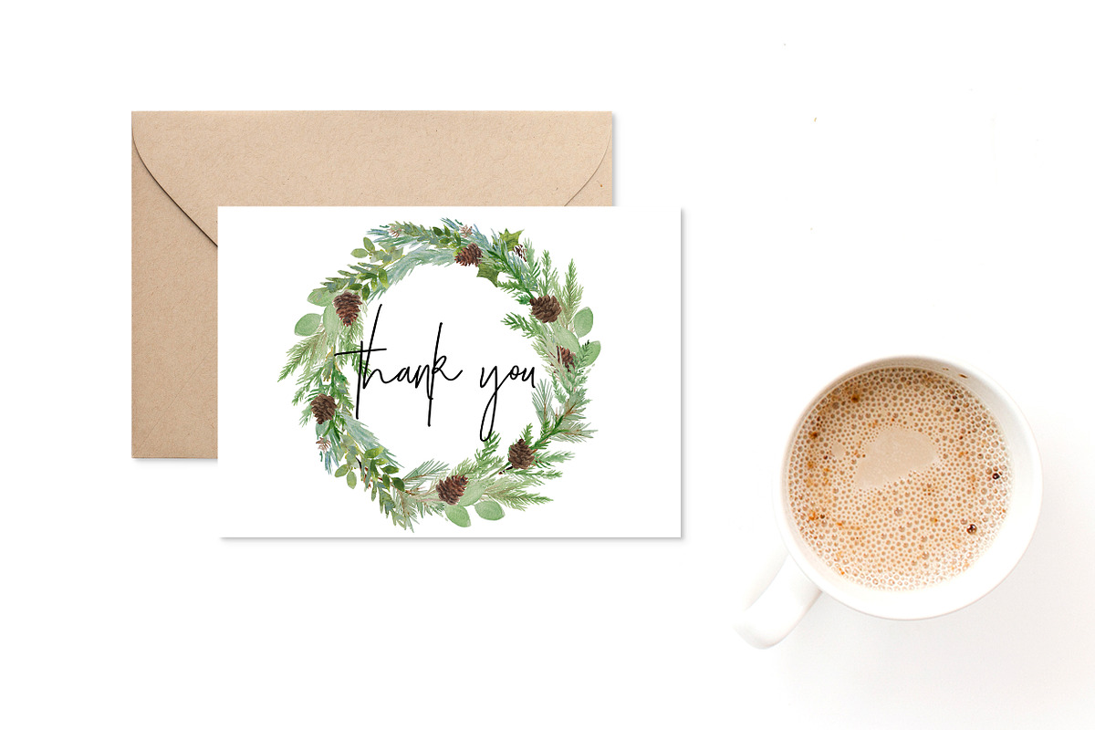 Winter Watercolor Greenery, an Illustration by DailyMiracleDigitals,LLC (Photo 4 of 8)